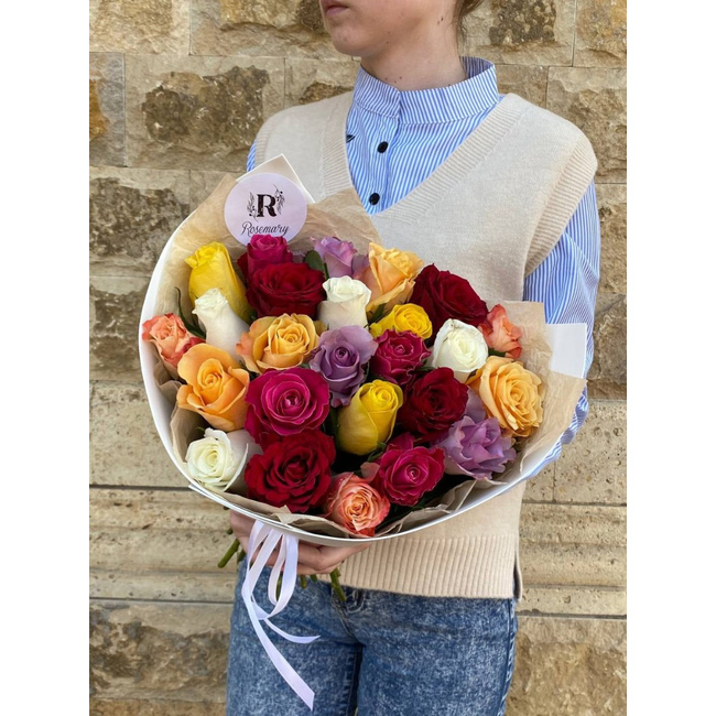 Букет «25 роз микс» в Бугульме от магазина цветов «Rosemary»